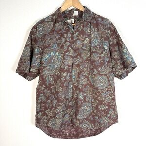 Vintage 80s‎ Banana Republic Safari Travel Button Up Short Sleeve Shirt Mens Med